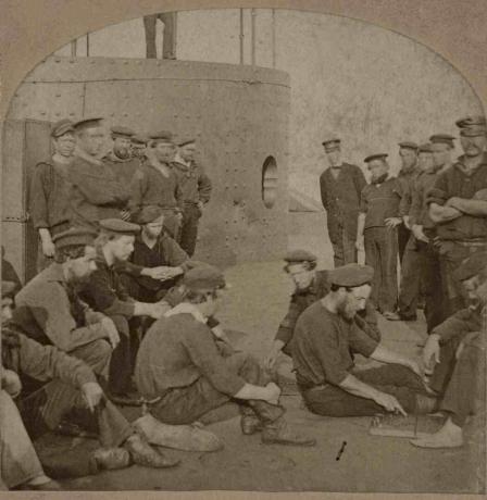 I marinai del Monitor si rilassano sul ponte, estate 1862.