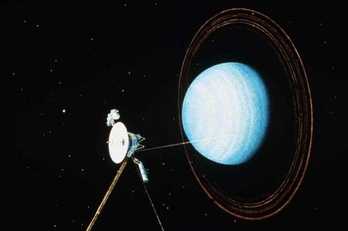 Rappresentazione dell'artista di Uranus Fly-by