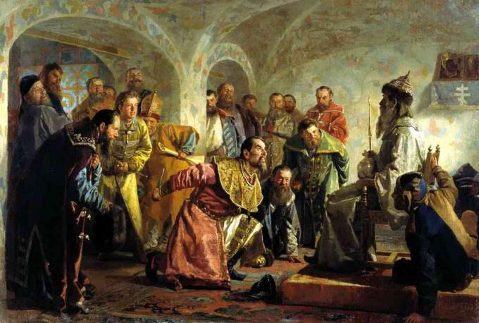 Raffigurazione dell'Oprichniki che riporta a Ivan il Terribile