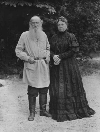Foto di Leo Tolstoy e sua moglie Sonya