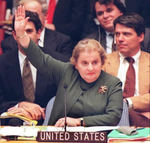 Madeleine Albright, ambasciatrice degli Stati Uniti presso le Nazioni Unite