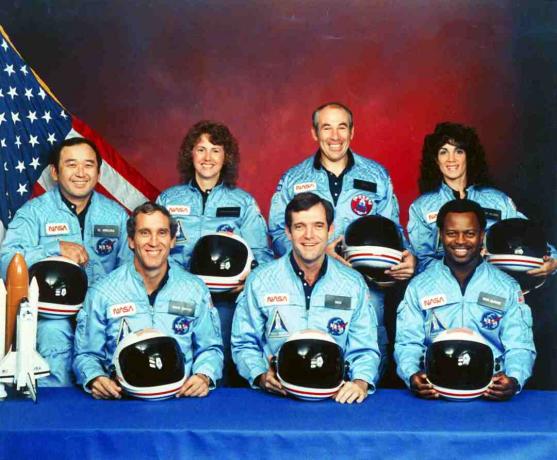 Sharon Christa Mcauliffe; Ronald E. McNair; Gregory Jarvis; Ellison Onizuka; Michael J. Fabbro; Francis R. Scobee; Judith A. Resnik