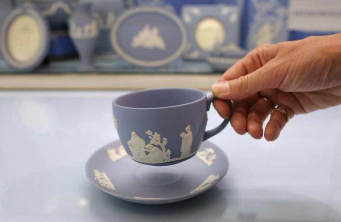 Tazza da tè blu Wedgwood di Jasper ware