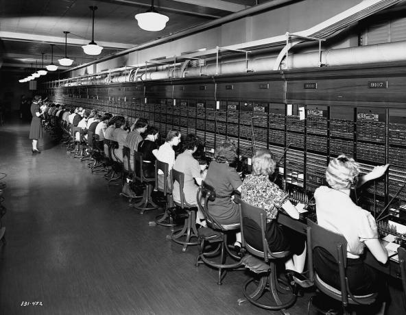 Operatori telefonici al lavoro