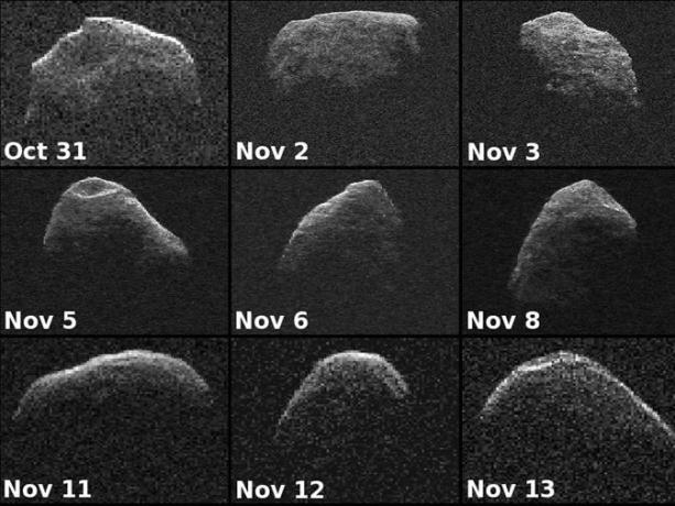 asteroide Apophis visto nelle immagini radar.