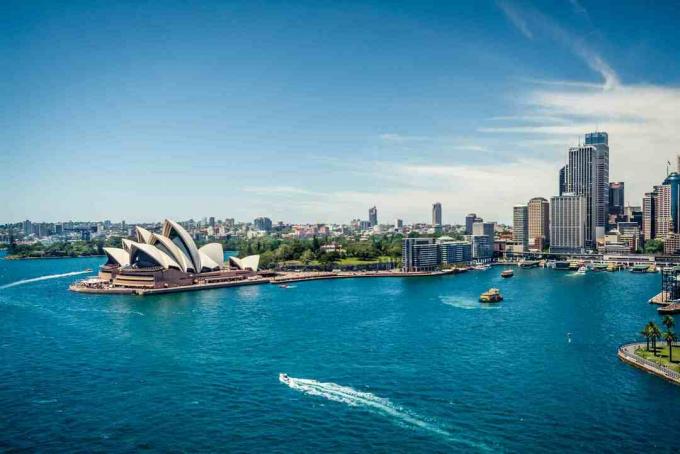 Vista del porto di Sydney, in Australia