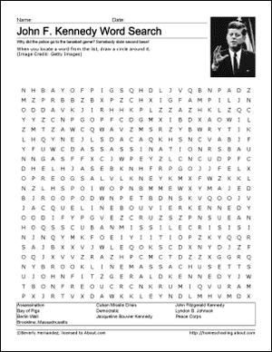 John F. Kennedy Wordsearch