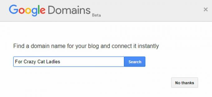 Interfaccia di Google Domains su Blogger