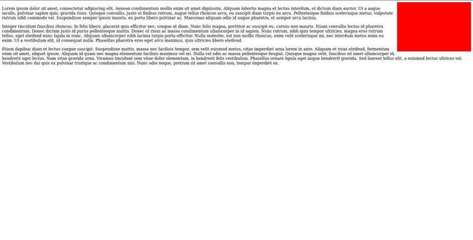 Elemento CSS flottato a destra