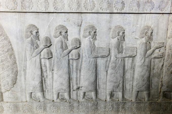 Bassorilievo a Persepoli, in Iran