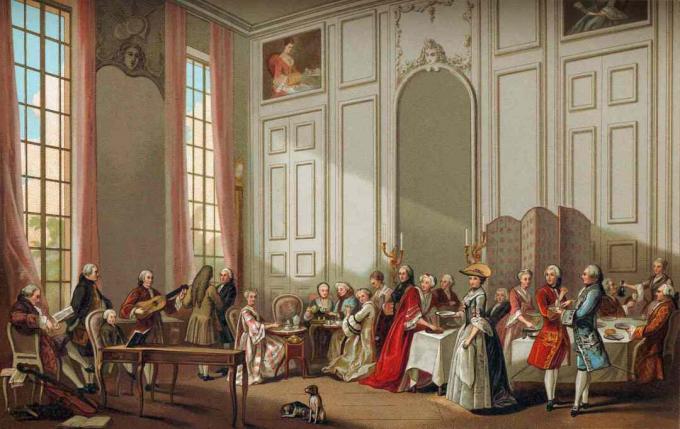 La vita quotidiana nella storia francese: l'aristocrazia che prende il tè.