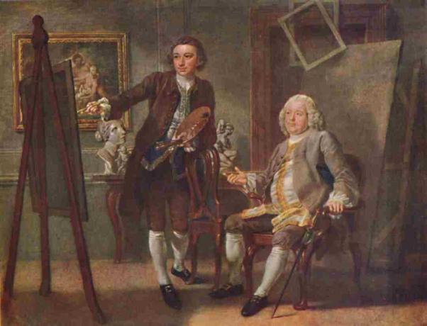 Robert Walpole primo conte di Orford Kg nello studio di Francis Hayman Ra circa 1748-1750