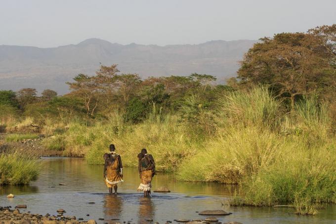 Ambiente moderno della valle dell'Omo, in Etiopia