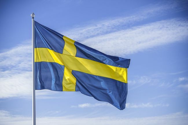 Bandiera della nazione svedese alla luce del sole