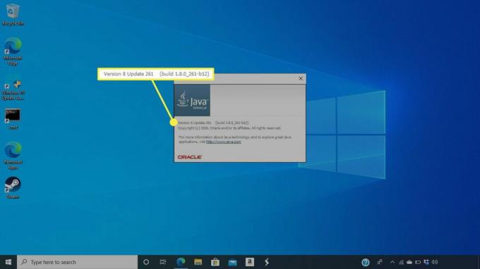 Informazioni sulla build e sulla versione di Java in Windows 10