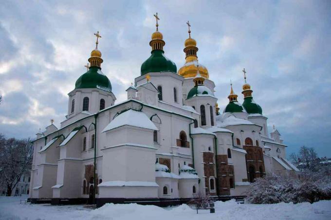 Cattedrale di Santa Sofia a Kiev, costruita per prima nell'XI secolo d.C.