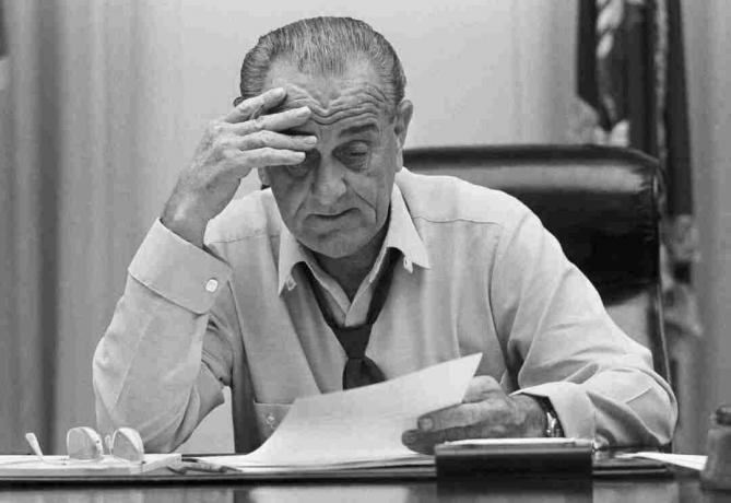 Fotografia di Lyndon Johnson nel 1968