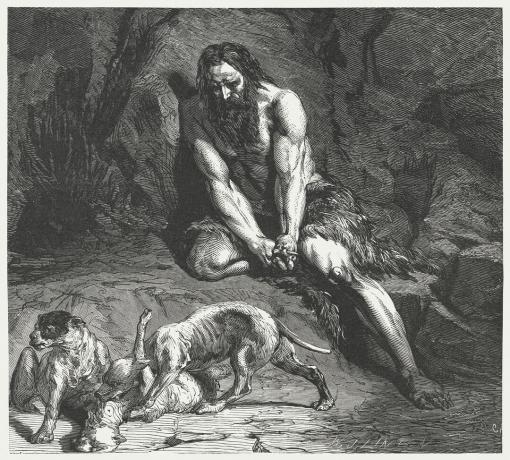 Il sogno di Nabucodonosor diventa realtà (Daniele 4,30), incisione su legno, pubblicato nel 1886