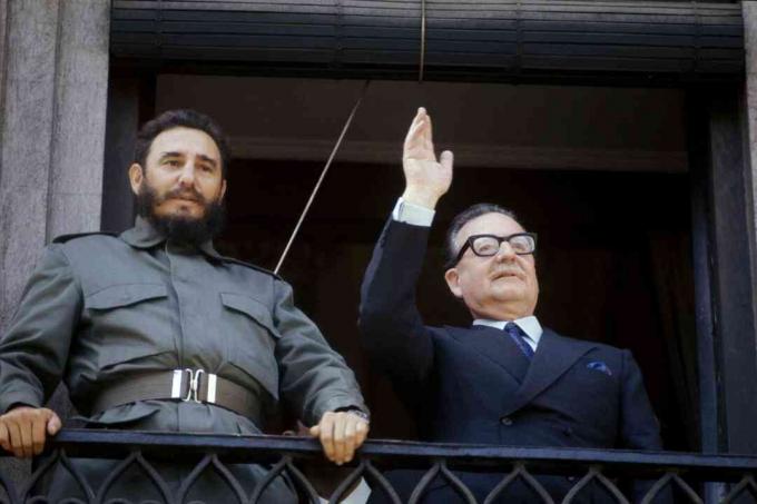 Salvador Allende con Fidel Castro