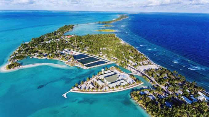 Vista aerea dell'isola di Kiribati