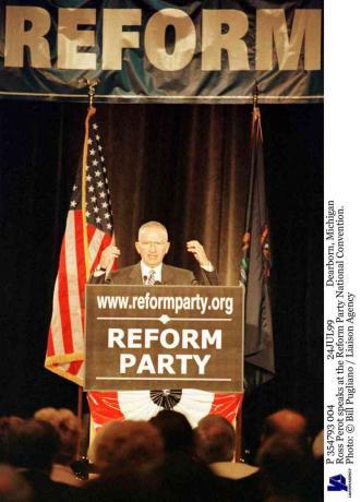 Ross Perot parla alla Convenzione nazionale del Partito riformista