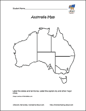 Mappa di contorno dell'Australia