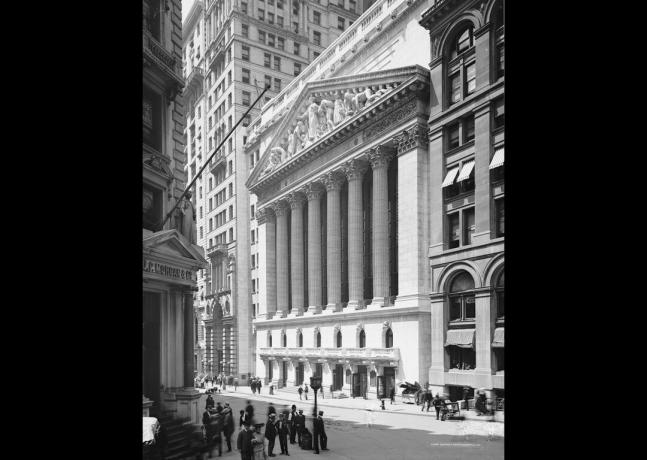 Fotografia del 1904 dell'edificio della Borsa di New York