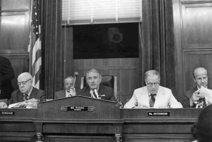 Fotografia delle udienze di impeachment della Camera nel 1974.