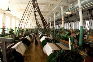 Fotografia di una fabbrica tessile restaurata a Lowell, Massachusetts